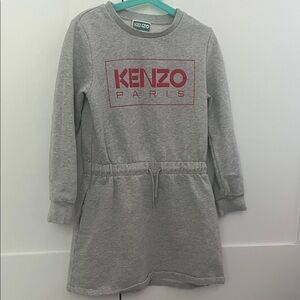 Kenzo Heather Gray Dress with Red Accents